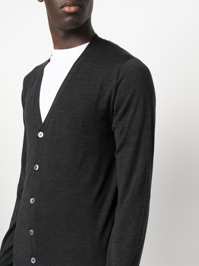 Shop Zanone Button-up Knitted Cardigan In Black