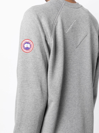 Shop Canada Goose Logo-patch Cotton Sweatshirt In Grau