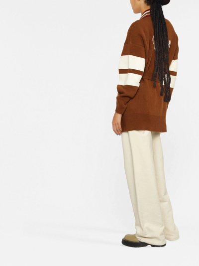 Golden Goose Journey Brown/white Cardigan In Braun