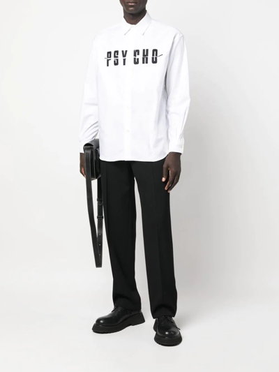 Shop Undercover Slogan-print Shirt In Weiss