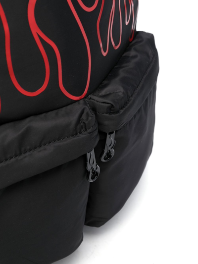 Shop Vision Of Super Flame-print Backpack In Schwarz