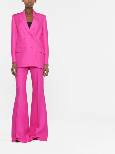 Valentino Wool-blend Tailored Trousers In Pink
