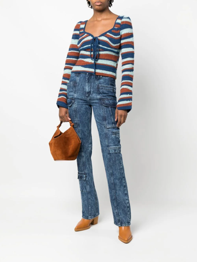 Isabel Marant Vokayo Utility Straight Leg Nonstretch Jeans In Blau