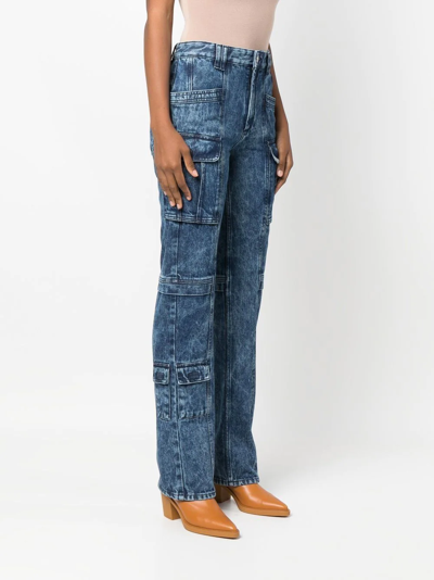 Isabel Marant Vokayo Utility Straight Leg Nonstretch Jeans In Blau