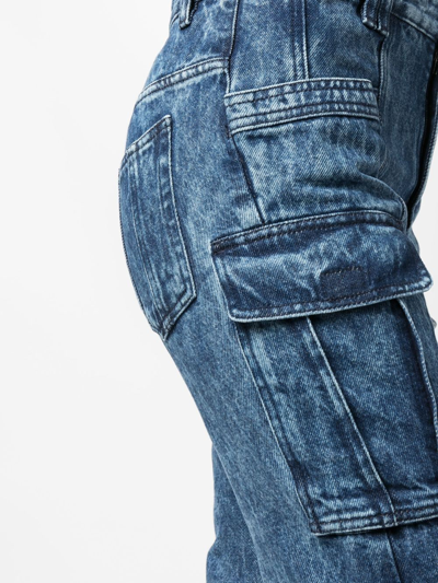 Isabel Marant Vokayo Utility Straight Leg Nonstretch Jeans In Blau