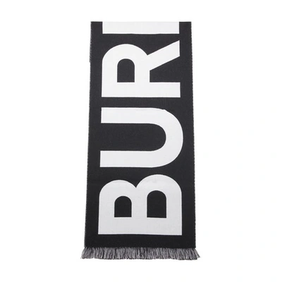 Shop Burberry Logo Scarf In Black