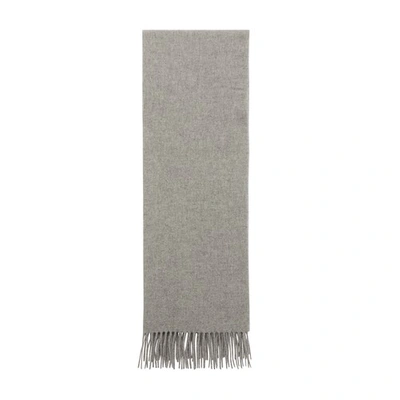 Shop Totême Classic Wool Scarf In Light Grey Melange