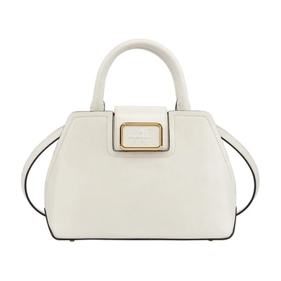 Shop Alberta Ferretti Small Albi 33 Bag In Shiny Calfskin In White