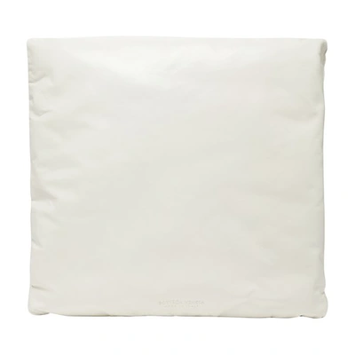 Shop Bottega Veneta Pillow Pouch In White M Brass