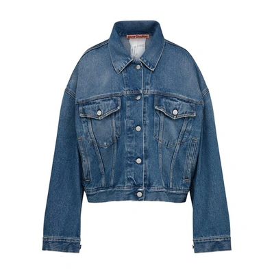 Shop Acne Studios Morris Denim Jacket In Mid Blue