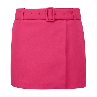 Shop Ami Alexandre Mattiussi Belted Mini Skirt In Fuchsia