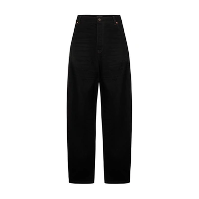 Shop Balenciaga Baggy Jeans In Matte Black