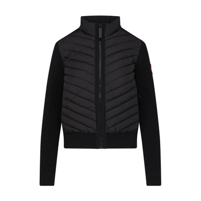 Canada Goose Hybridge Down-paneled Wool Jacket In Black