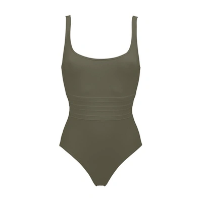 Shop Eres Asia One-piece Swimsuit In Olive Noire
