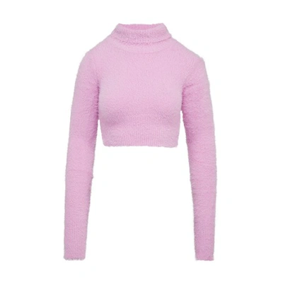 Shop Faith Connexion Cropped Turtleneck Sweater In Light Pink