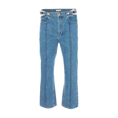 Shop Jw Anderson Chain Link Slim Fit Denim Jeans In Light Blue