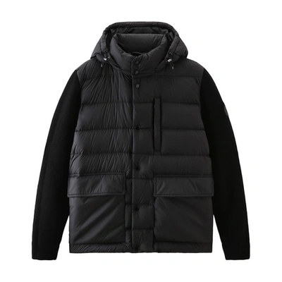 Shop Woolrich Sierra Knitted Jacket In Black