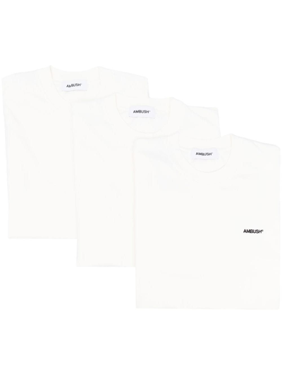 Shop Ambush Men's White Cotton T-shirt