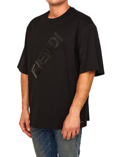 Shop Fendi Men's Black Other Materials T-shirt