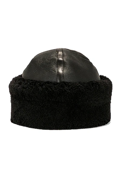 Shop Totême Shearling Winter Hat In Black