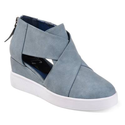 Shop Journee Collection Collection Women's Seena Sneaker Wedge In Blue