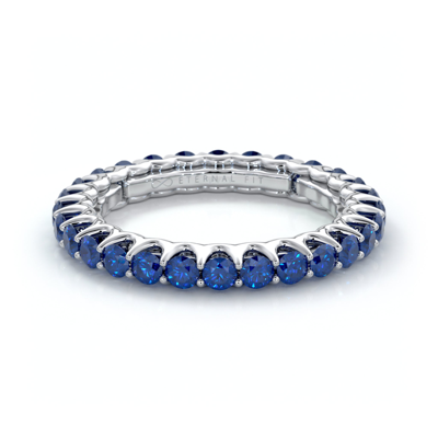 Shop The Eternal Fit 14k 1.43 Ct. Tw. Sapphire Eternity Ring In White