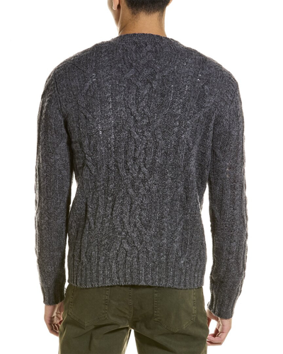 Shop Loft 604 Links Pattern Cashmere Crewneck Sweater In Blue