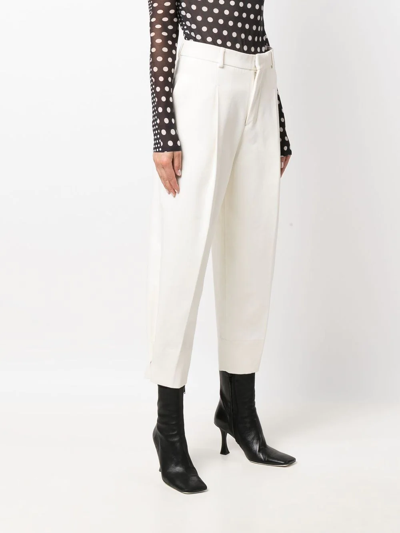 Shop Ami Alexandre Mattiussi High-waisted Cropped Trousers In White