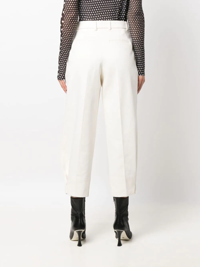 Shop Ami Alexandre Mattiussi High-waisted Cropped Trousers In White
