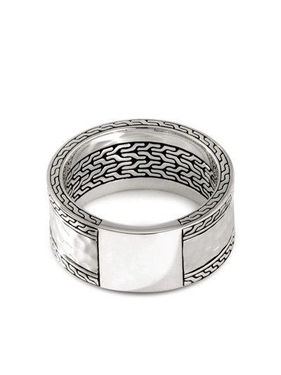 Shop John Hardy Palu 10mm Sapphire Pavé Band Ring In Silver