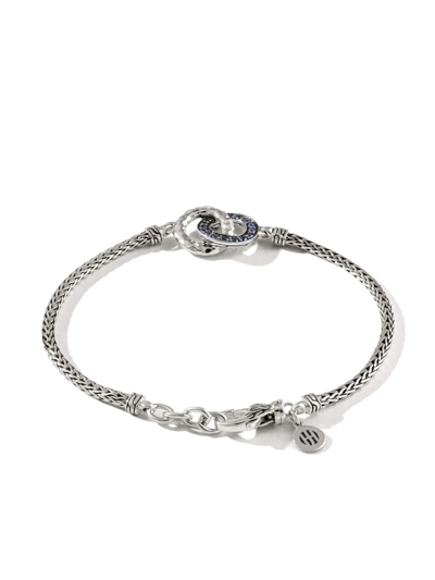 Shop John Hardy Classic Chain 2.5mm Sapphire Pavé Station Bracelet In Silver