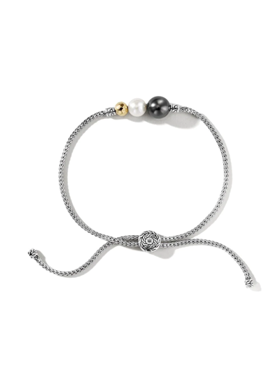 Shop John Hardy Sterling Silver And 18kt Yellow Gold Classic Chain 1.8mm Pull Through Pearl Bracelet