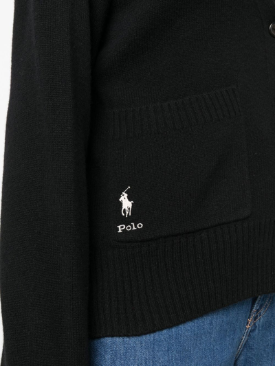 Shop Polo Ralph Lauren Button-up Knitted Cardigan In Schwarz