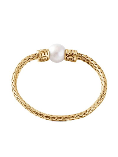 Shop John Hardy 18kt Yellow Gold Classic Chain Freshwater Pearl Band Ring