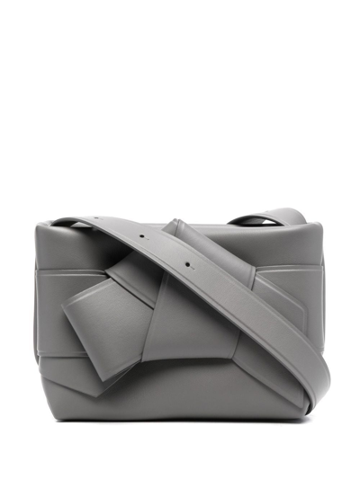 Shop Acne Studios Musubi Knotted Shoulder Bag In Grey