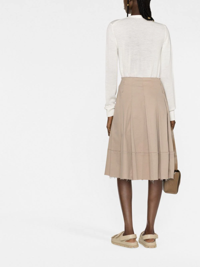 Jil Sander Embroidered Logo Cropped Jumper In Nude