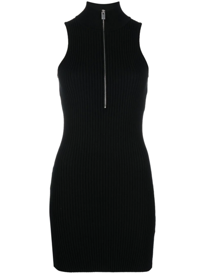 Shop Alyx Zip-up Knit Dress In Schwarz