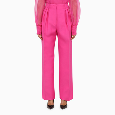 Shop Valentino Pink Pp Trousers In Crepe Couture