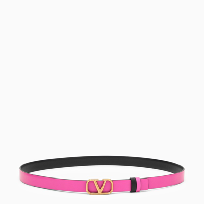 Shop Valentino Reversible Belt Pink Pp/black