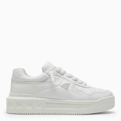 Shop Valentino One Stud Xl White Leather Trainer