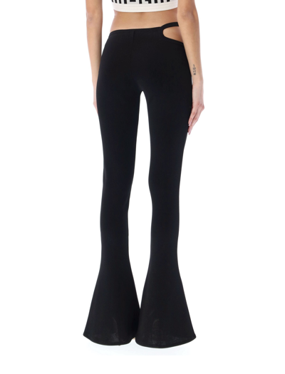 Shop Balmain Knit Bootcut Pants In Black