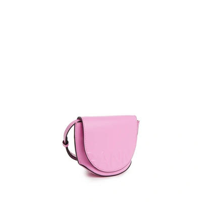 Shop Ganni Banner Shoulder Bag In Pink