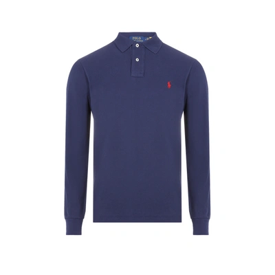 Shop Polo Ralph Lauren Long-sleeved Polo Shirt In Blue