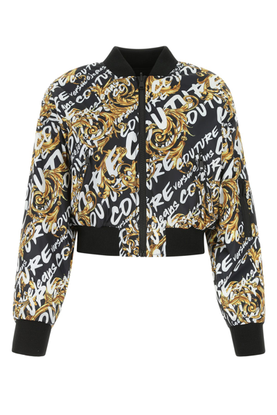 Versace Jeans Printed Polyester Reversible Padded Bomber Jacket Nd Donna 44  | ModeSens