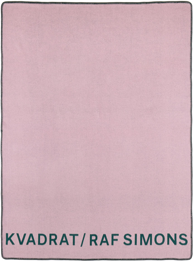 Shop Kvadrat/raf Simons Pink Double-faced Wool Logo Throw In 0622 Pink