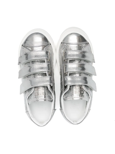 Shop Givenchy 4g Motif Touch-strap Sneakers In Grey