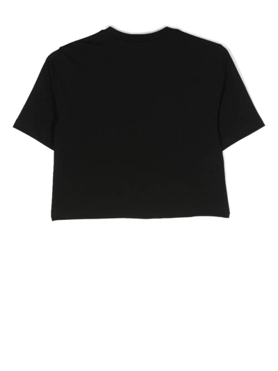Shop Dsquared2 Teen Logo Crew-neck T-shirt In Black
