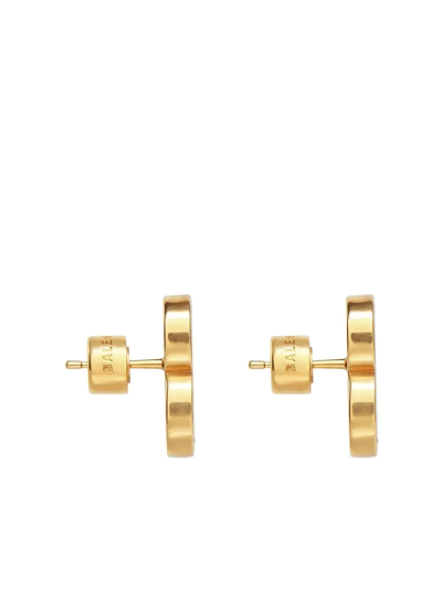 Shop Balenciaga Logo-plaque Earrings In Gold