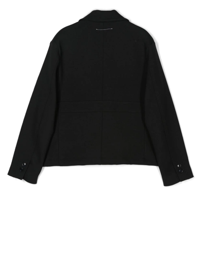 Shop Mm6 Maison Margiela Teen Logo-appliqué Blazer In Black