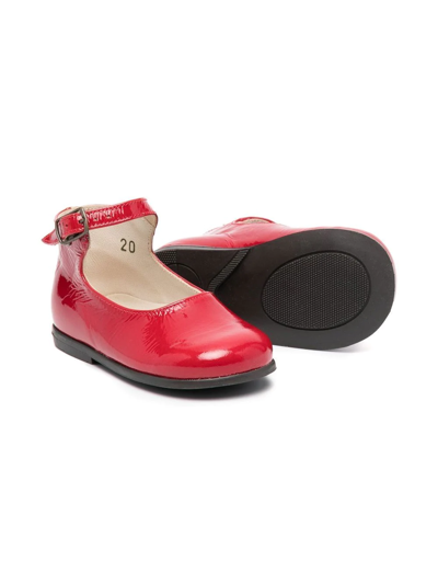 Shop Pèpè Patent Ankle-strap Ballerina Shoes In Red